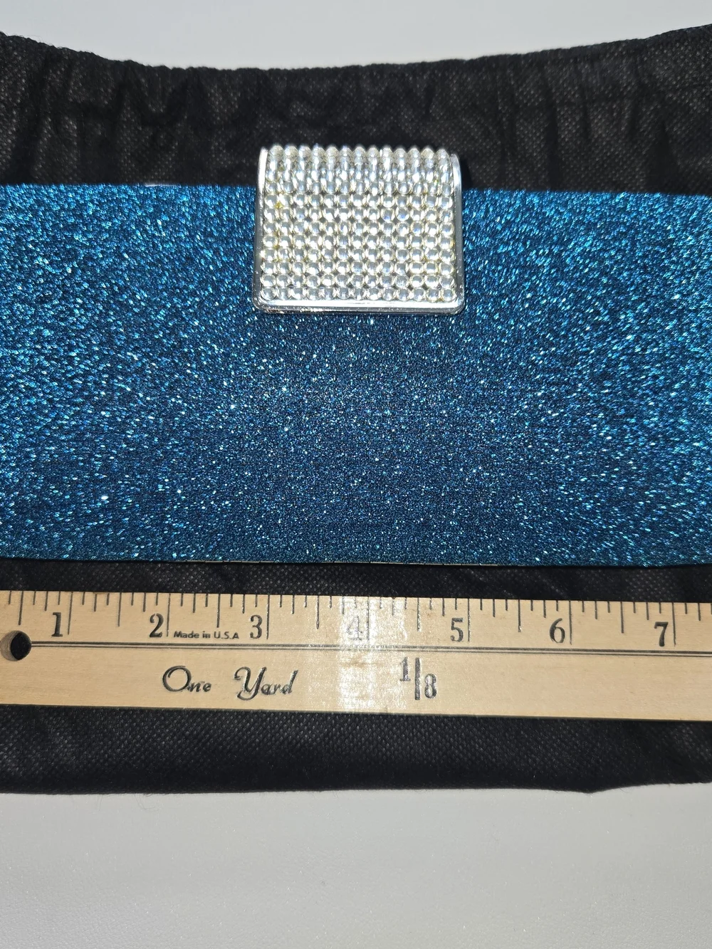 NWT Blue Sparkle Evening Clutch with Silver Rhinestone Accent Womens Accessories - Picture 7 of 9